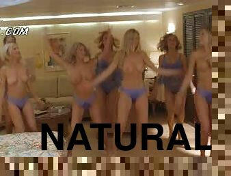Incredibly Hot Victoria Silvstedt Jumping Topless With Her Hot Friends