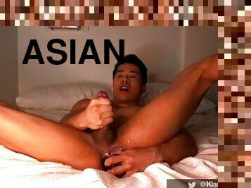 Asian Jock Dildo Play and Cum