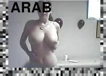 Hot Arab Teen Shows her Round Natural Boobs and Shaved Pussy On Webcam