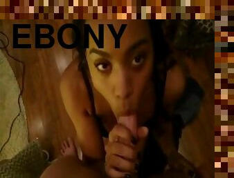 Beautiful ebony amateur porforming handjob