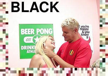 A cute white blonde babe gets her first every fuck from a black guy