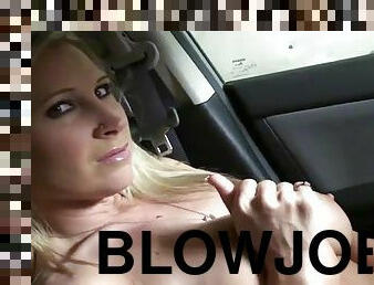 Devon Lee enjoys giving handjob and blowjob in the car