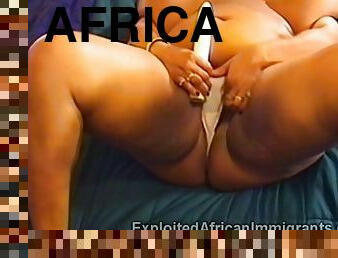African bbw with massive balloon tits masturbating in