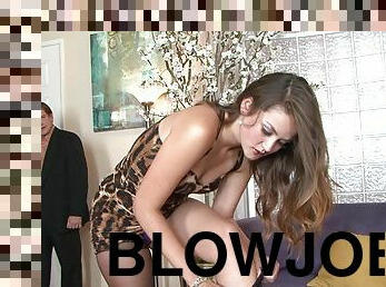 Allie Haze gives a fantastic blowjob and gets fucked from behind