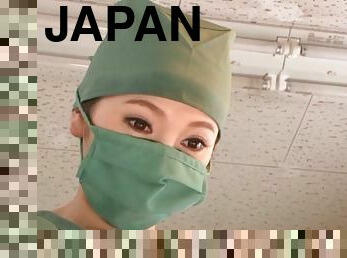 Japanese doctor gives a blowjob to her co-worker at her work place