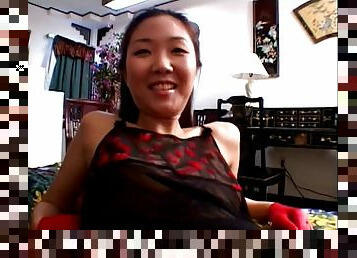Sexy and lovely asian porn hottie Heidi Ho treats cock a hot and nasty blowjob