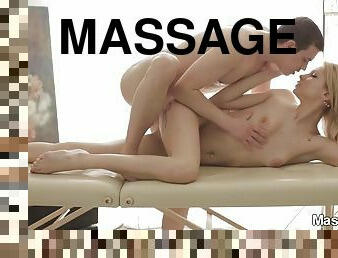 Rough and slappy anal pounding on the massage table