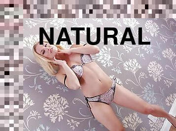 Cock sucking blonde slut takes facial cumshot on her knees in POV