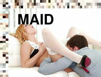 Their maid is a whore today as they double penetrate her holes