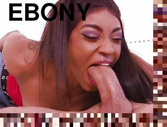 Young ebony doll throated and facialized big time