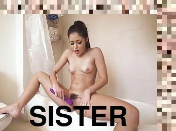 Stepsister lets her stepbrother film her while she takes a shower Catalina Ossa