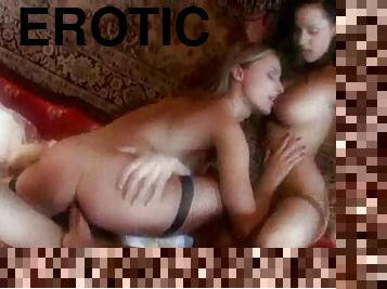 Dreamy threesome stars hot stockings sluts