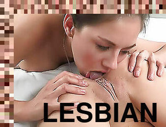 Sensual young lesbians make love