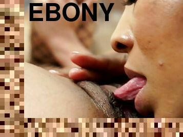 Sexy ebonys enjoying one another