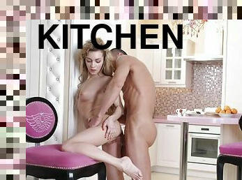 Casual Teen Sex - Fucking all over the kitchen