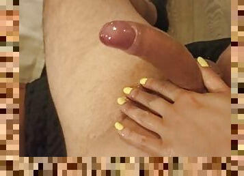 Yellow nails handjob  When I saw her nails I had to have one! Huge cumshot!