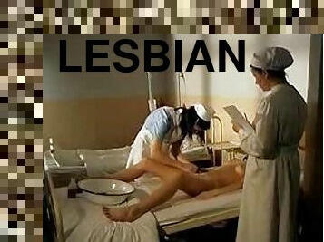 Nurse's play a lesbian game with patient