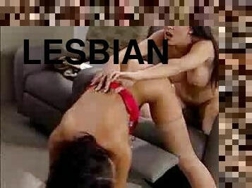 Lesbian stewardesses getting it on