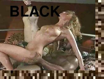 Black man fucking a naughty white classic pornstar