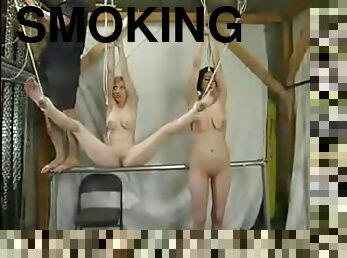 Two smoking hot sirens are being tortured hard