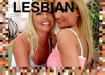 Two Hard Dildos For Two Horny Blonde Lesbian Sluts