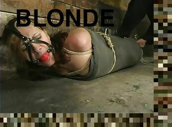 Extreme Bondage Action for Tied Up Blonde getting Toyed