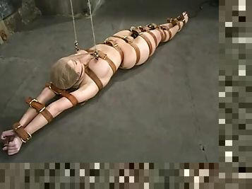 Insane hogtie and tight belting session with Isabella Soprano