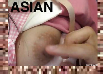 Her Asian teen pussy filled with warm thick cock juice