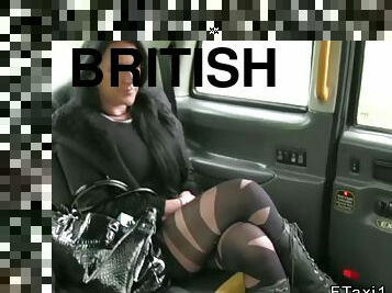 British escort fucking in a fake cab