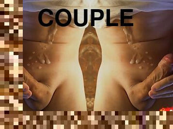 Couple guys jerk off their uncircumcised cocks and cum