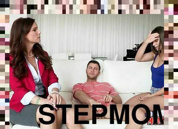 Stepmom syren de mer caught cassidy klein sucking cock and decided to join