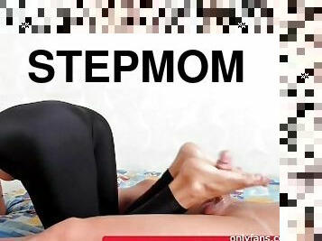 Stepmom oiled footjob big cock massage