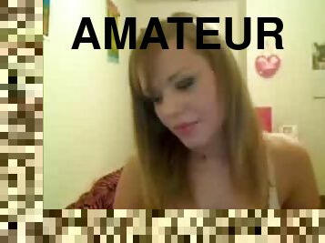 masturbation, amateur, ados, salope, blonde, webcam, gode, parfait