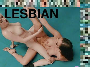 Kinky lesbian sex on the floor - Desiree Dulce and Skye Blue