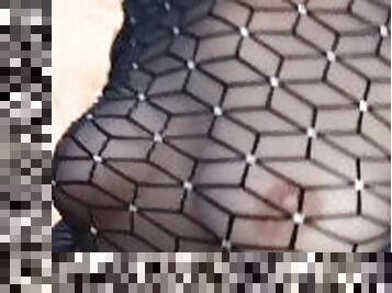 Mom In Sheer Dress Shows Pussy