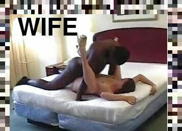 White wife takes cum from a black man