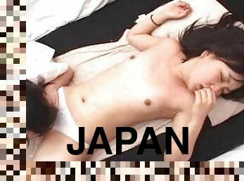 Japanese girl in white panties massaged