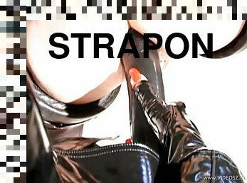 Strapon sex in bondage clip for the horny shemale Mistress Alexandra