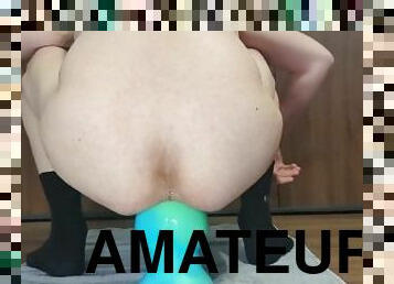 extrême, énorme, monstre, amateur, anal, jouet, gay, joufflue, gode, solo