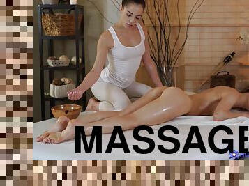 Massage expert Anastasia Brokelyn makes love with Madison McQueen