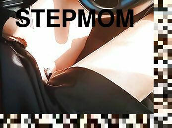 Horny stepmom has public orgasm