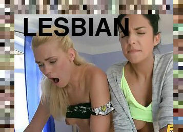 Big compilation of lesbian pornstars poking each other's pussies