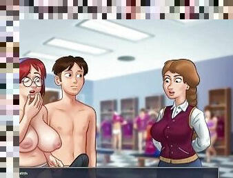 Summertime saga #1 - Big boobs in school locker room - Gameplay commented