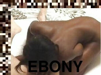 ebony babe sucks cock and gets eaten out