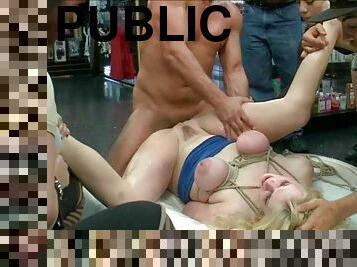 Blonde slut used in public 3