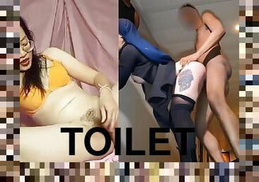 Iranian Hijab Nadja Gets Anal Fucked In The Toilet And In A Hallway To Pay For The Plane - Hardcore Gangbang