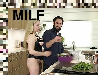Ravishing milf loves getting her butt cheeks spread in the kitchen