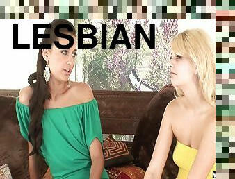 Lesbian Georgia Jones has erotic sex with Jana Jordan