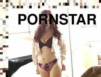 She slowly strips off her clothes to show off her flawless body