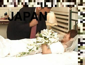 Japanese bride fucking her new husband on a webcam